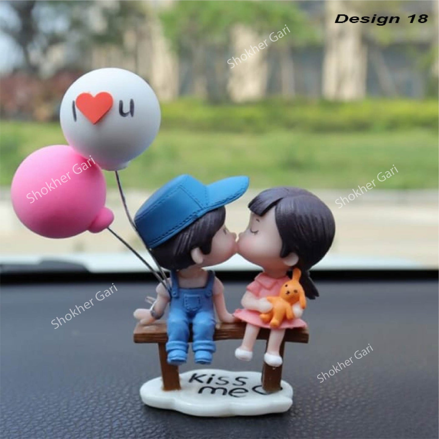 Car Dashboard Showpiece Cute Cartoon Couple Action Doll Balloon - 18 image