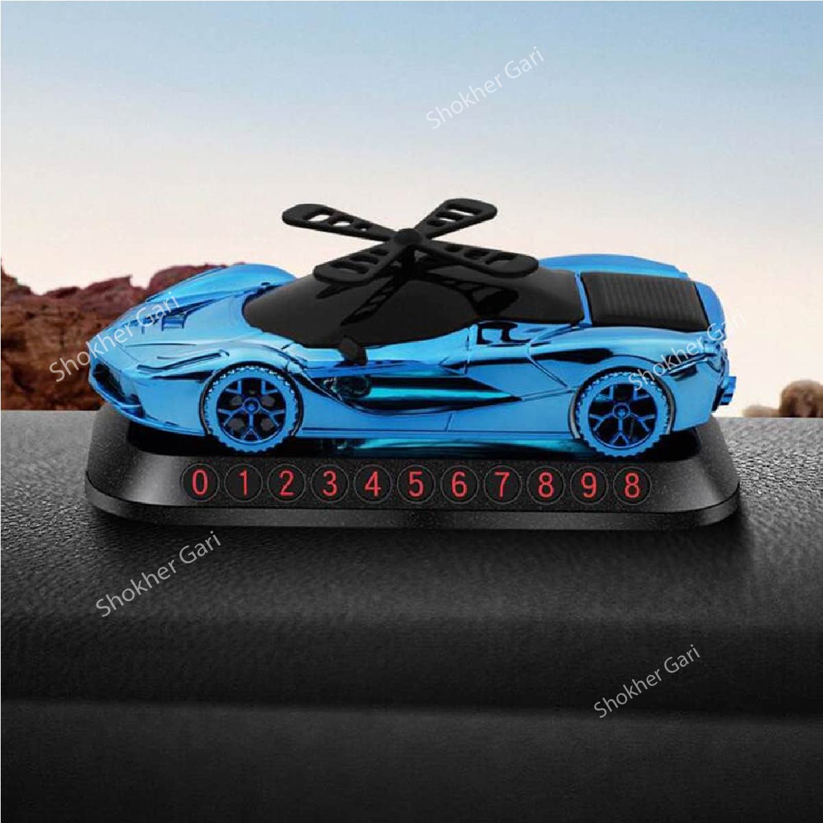 Solar Energy Sports Car Model Perfume Parking Number image 1