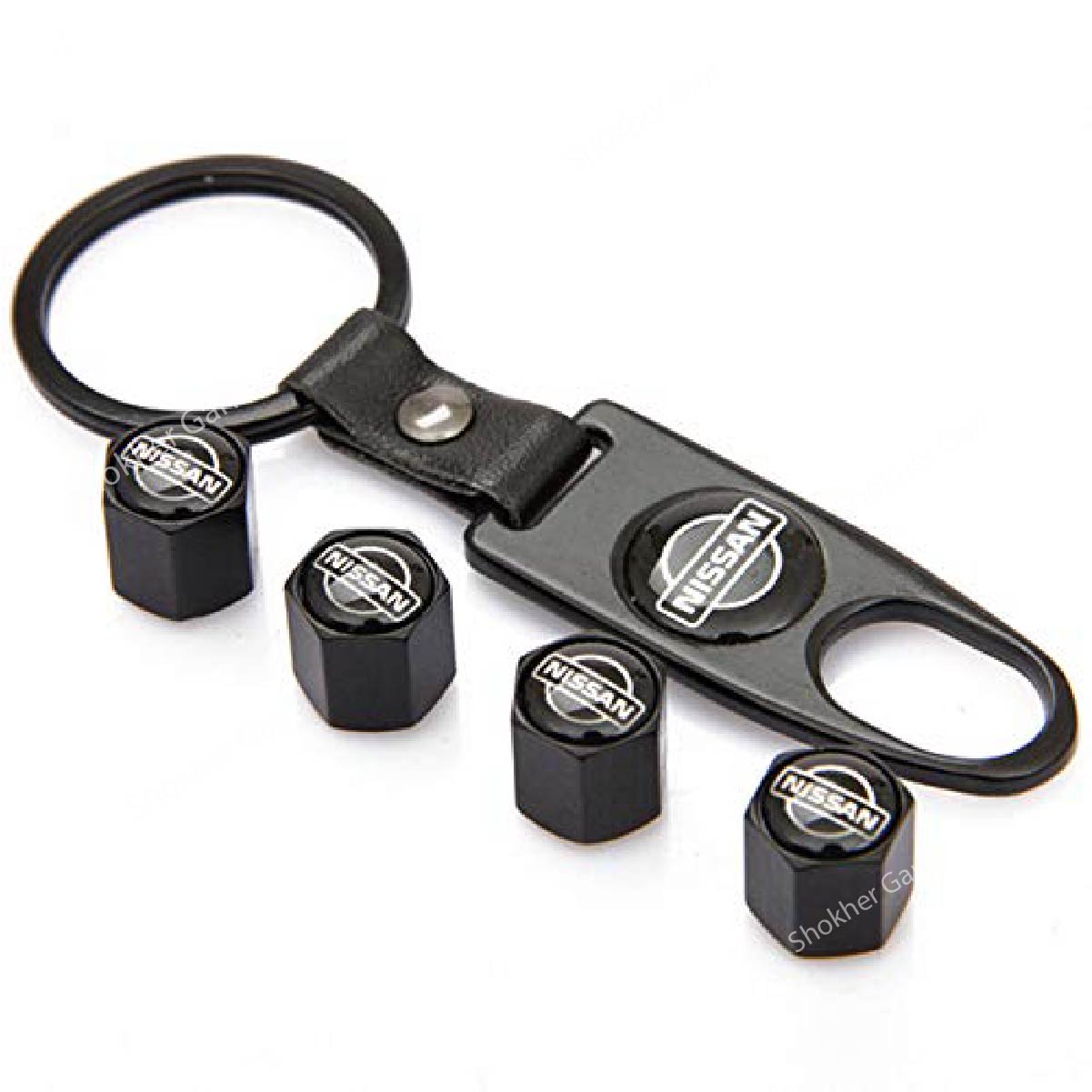 Luxury Air cap key ring- Tyre valve cap - Nissan image