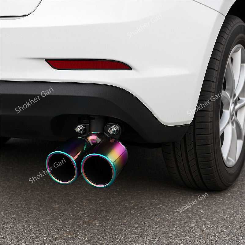 Exhaust Muffler Cap Stainless Steel 2 hole-4 (63C) image 0