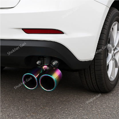 Exhaust Muffler Cap Stainless Steel 2 hole-4 (63C) image 0