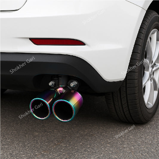 Exhaust Muffler Cap Stainless Steel 2 hole-4 (63C) image 0