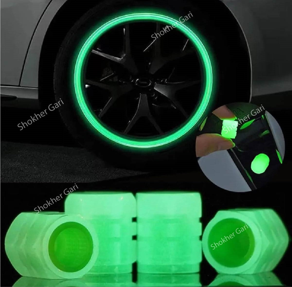 Radiant Car Tire Valve Cap 4 Pcs Set image 3