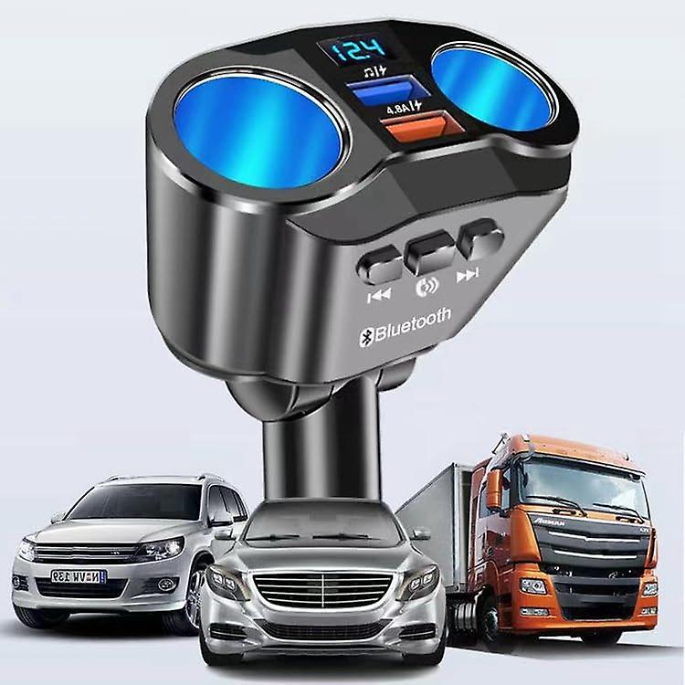 Car Fast Charger And Bluetooth Transmitter - 4 In 1 Bluetooth Car Adapter image 1