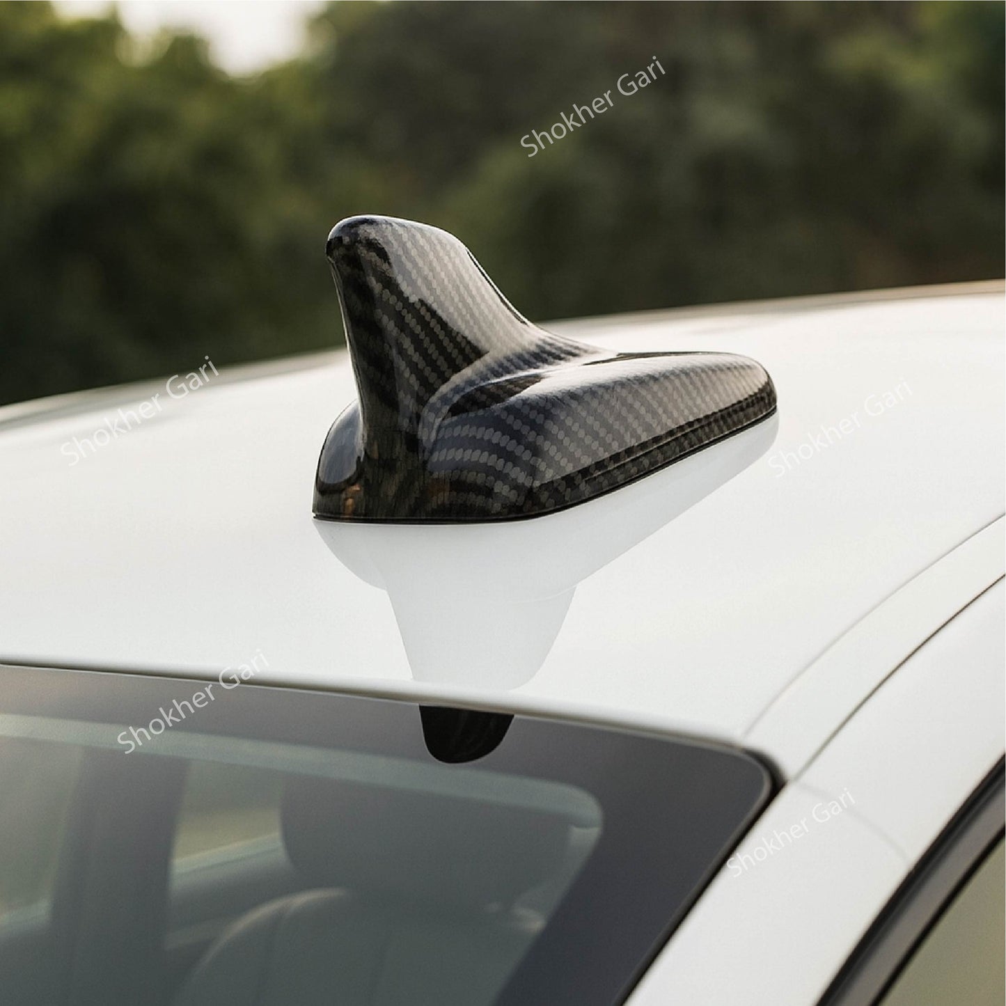 Car Carbon Fiber Shark Fin Aerial Antenna Cover image 0