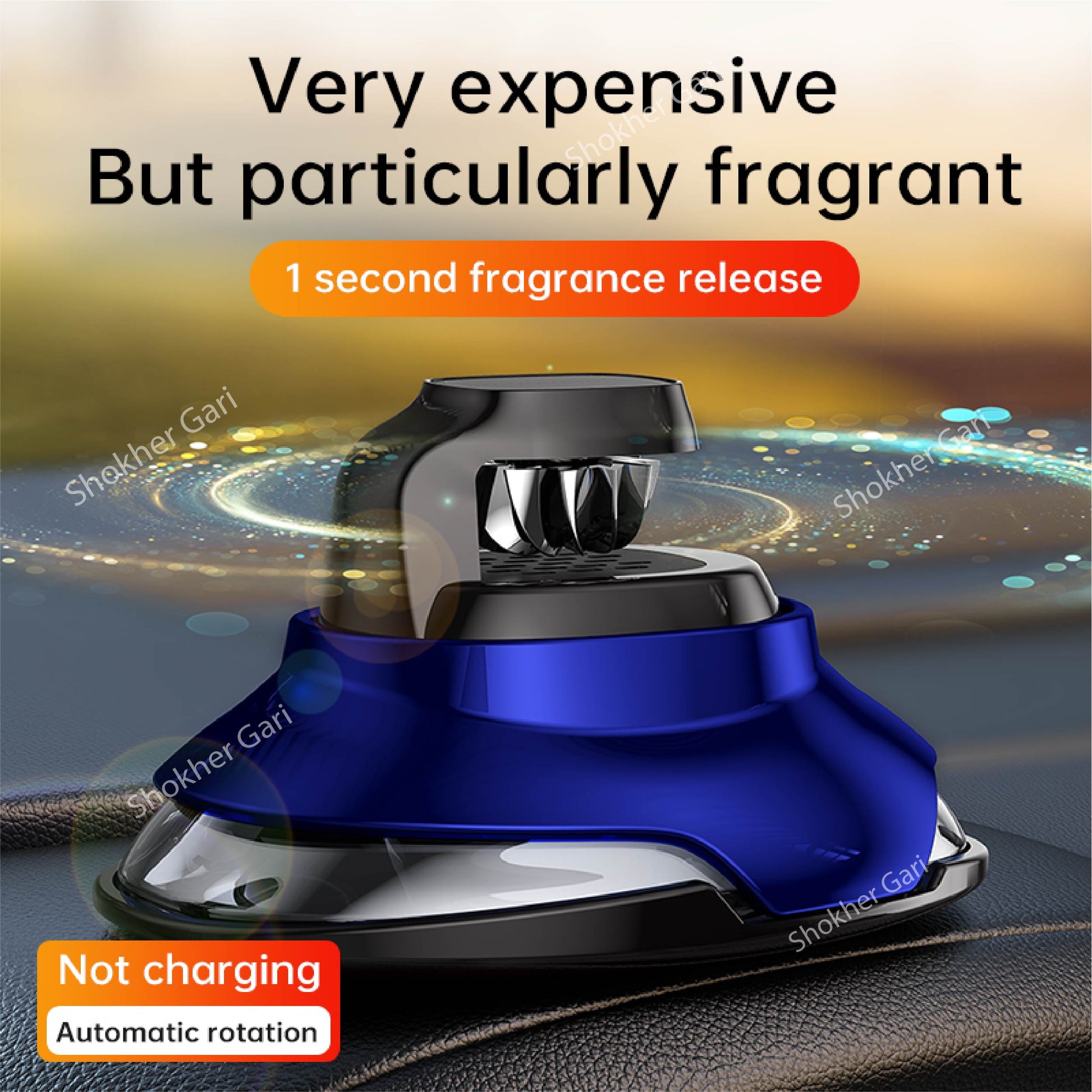 Safe Car Fragrance Diffuser Rotatable - Blue image