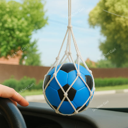 Car Football Hanging Dice with Air Freshener - Blue image