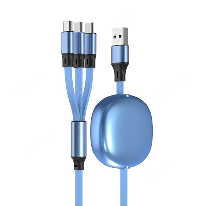 3-in-1 Only Cable Retractable Extension Fast Charging - Blue image
