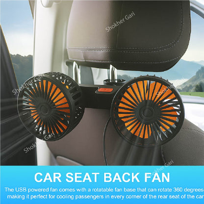 Car Neck Auto Headrest Ventilation Fan USB Charging image 0