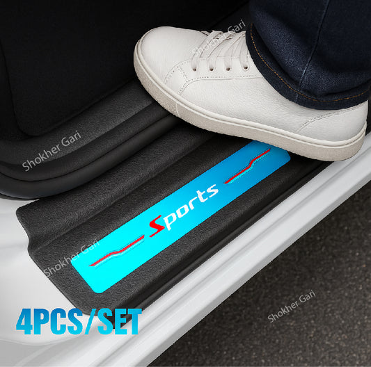 4 Pcs Car Door Sill Scuff Radiant Protector Stickers image 0