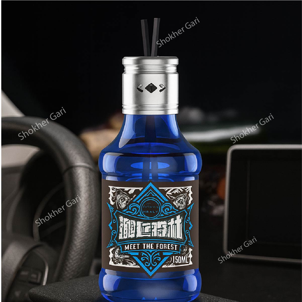 Tiktok Same Style Wine Bottle Car Perfume - Blue image