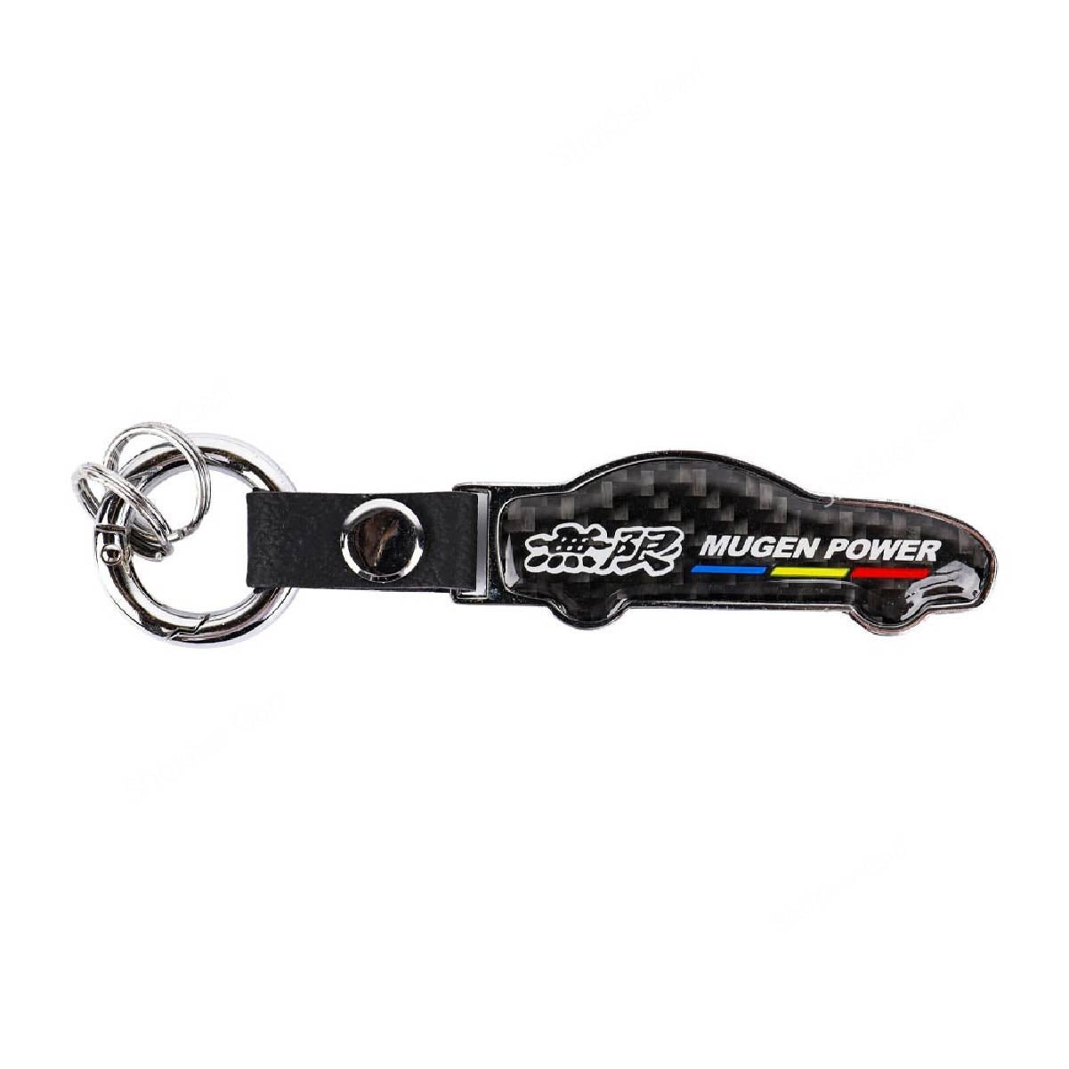 Carbon Car Shape Metal Keyring