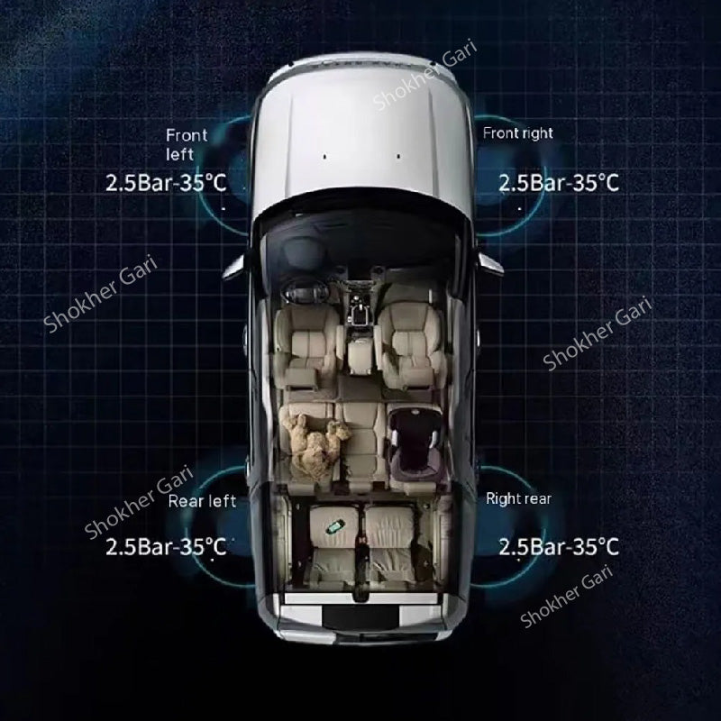 Big Nozzle Solar Power TPMS Car Tire Tyre Air Pressure meter Gauge image 4