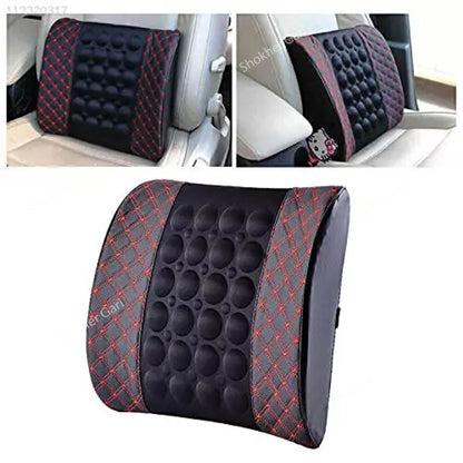 Car Seat Massage Cushion-Back Pain Relief Seat Massager-No1 - Black-Red-Check image