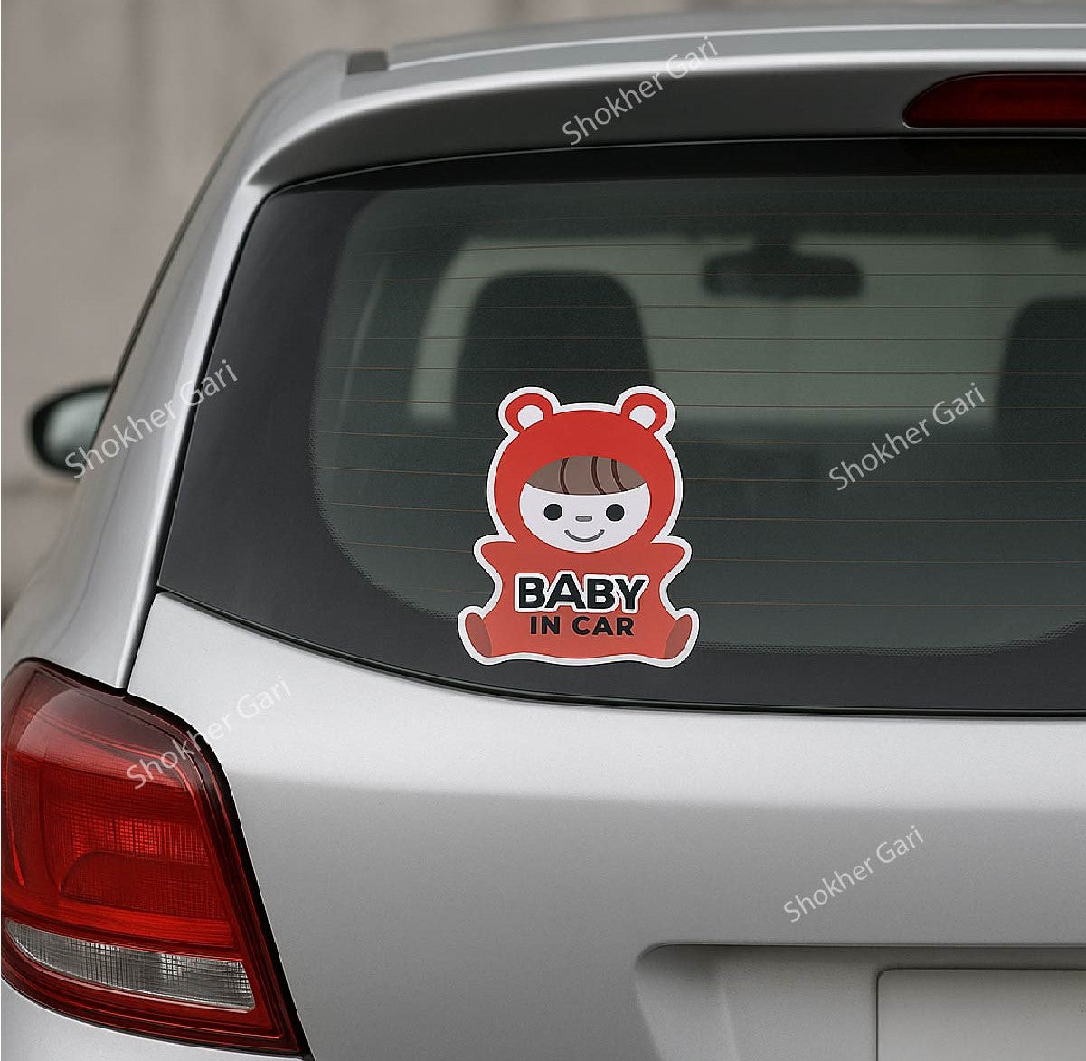 Car Reflective Car Sticker Baby in car Cartoon - 9 image