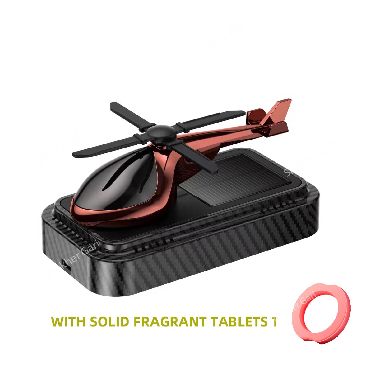 1pcs Car Carbon Helicopter Solar Perfume image 5