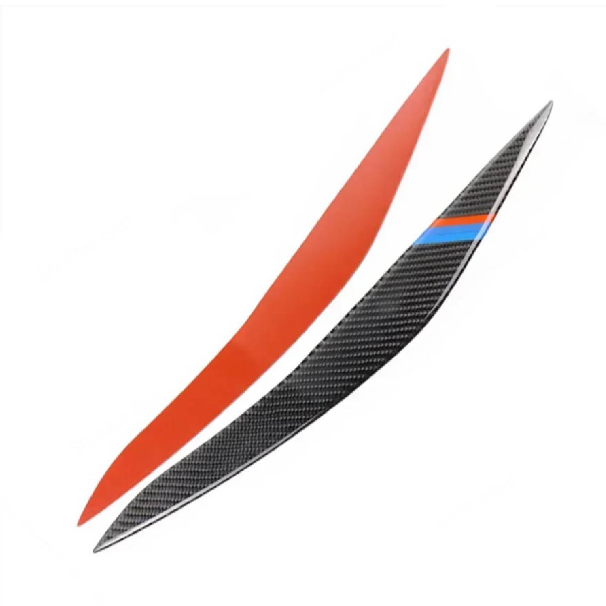2pcs Carbon Fiber Car Headlights Eyebrows Stickers image 4