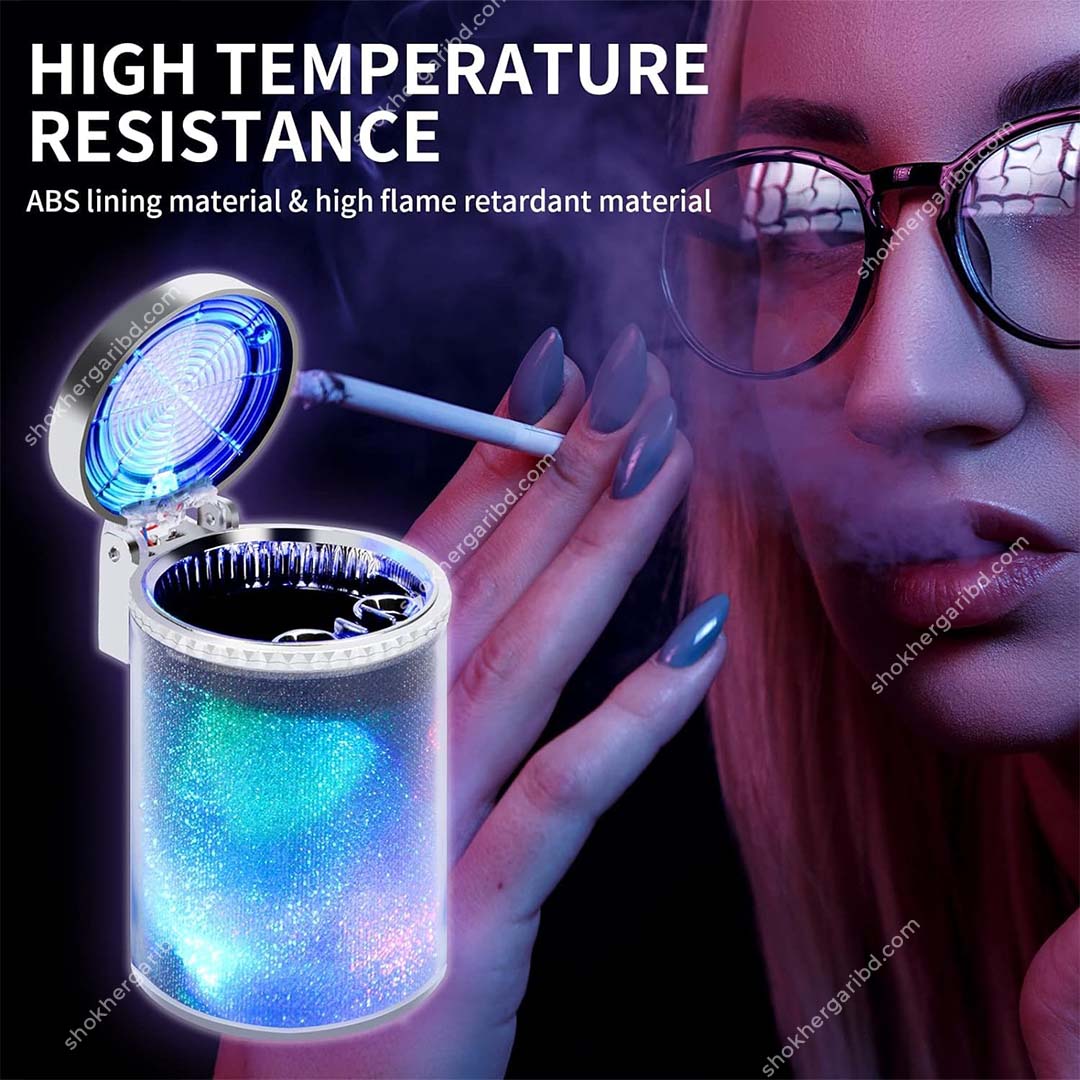 RGB Body Lighting Toyota Logo Car Ashtray with LED Light image 3