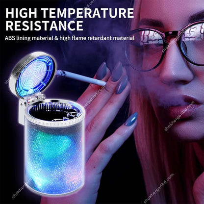 RGB Body Lighting Toyota Logo Car Ashtray with LED Light image 3