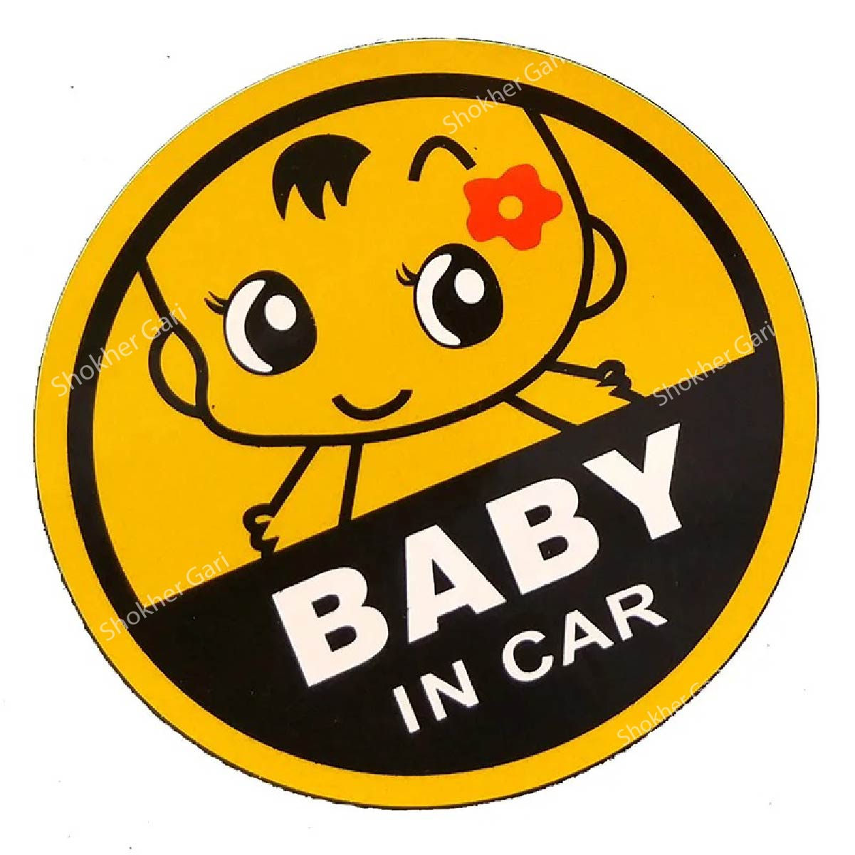 Car Reflective Car Sticker Baby in car Cartoon image 3