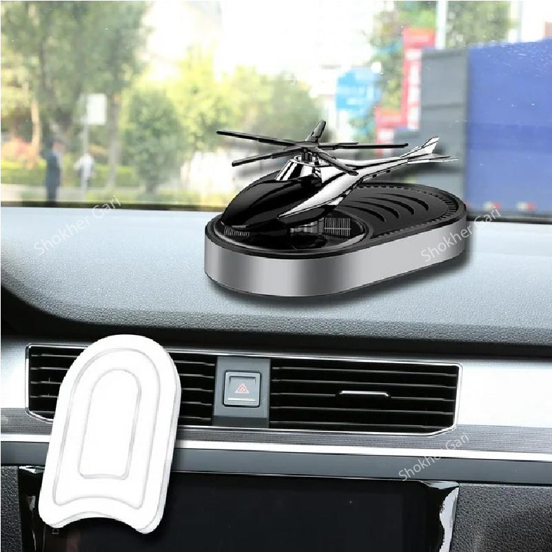 Solar Powered Helicopter style Perfume For Car Dashboard image 0