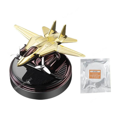 Car Solar Aircraft Perfume and Showpiece - Airplane Helicopter Car Aromatherapy Long-lasting Perfume - Golden image