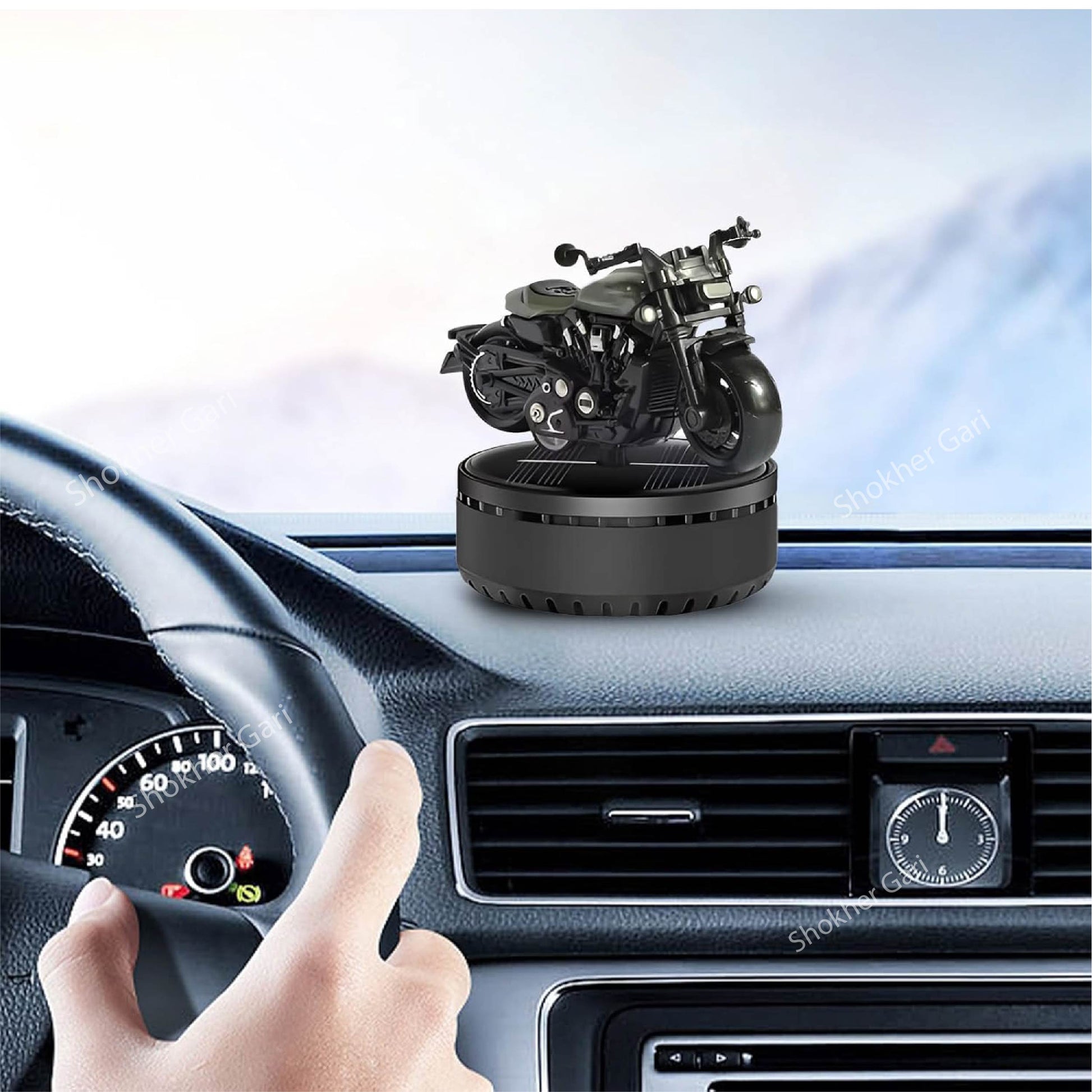 Harley Davidson Motorcycle-Shaped Car Solar Perfume - Black image