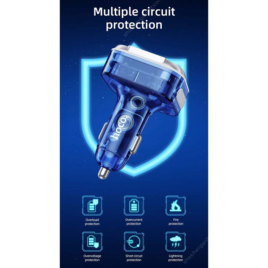 Hoco E75 Car Charger With FM Transmitter