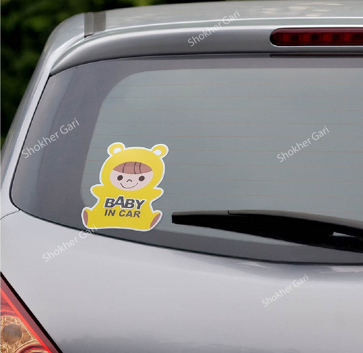 Car Reflective Car Sticker Baby in car Cartoon - 4 image