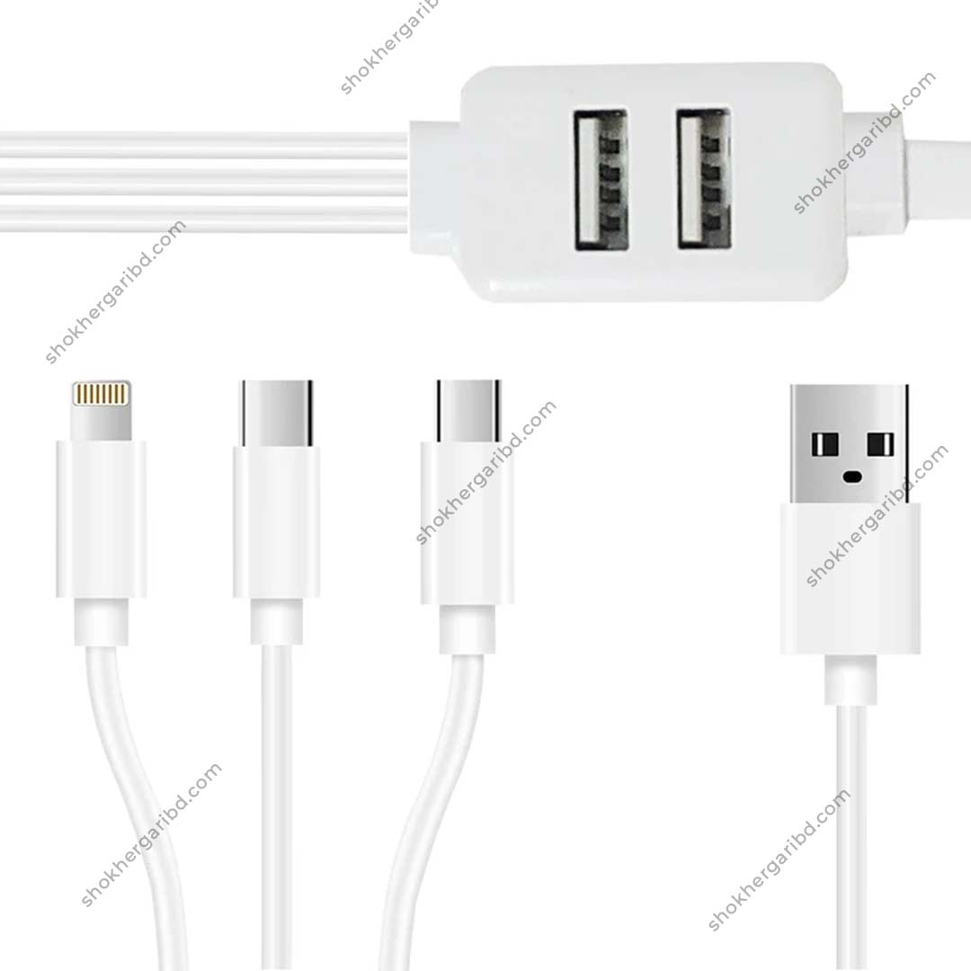USB to Lightning/USB-C/microUSB conversion cable, model CA009A image 1