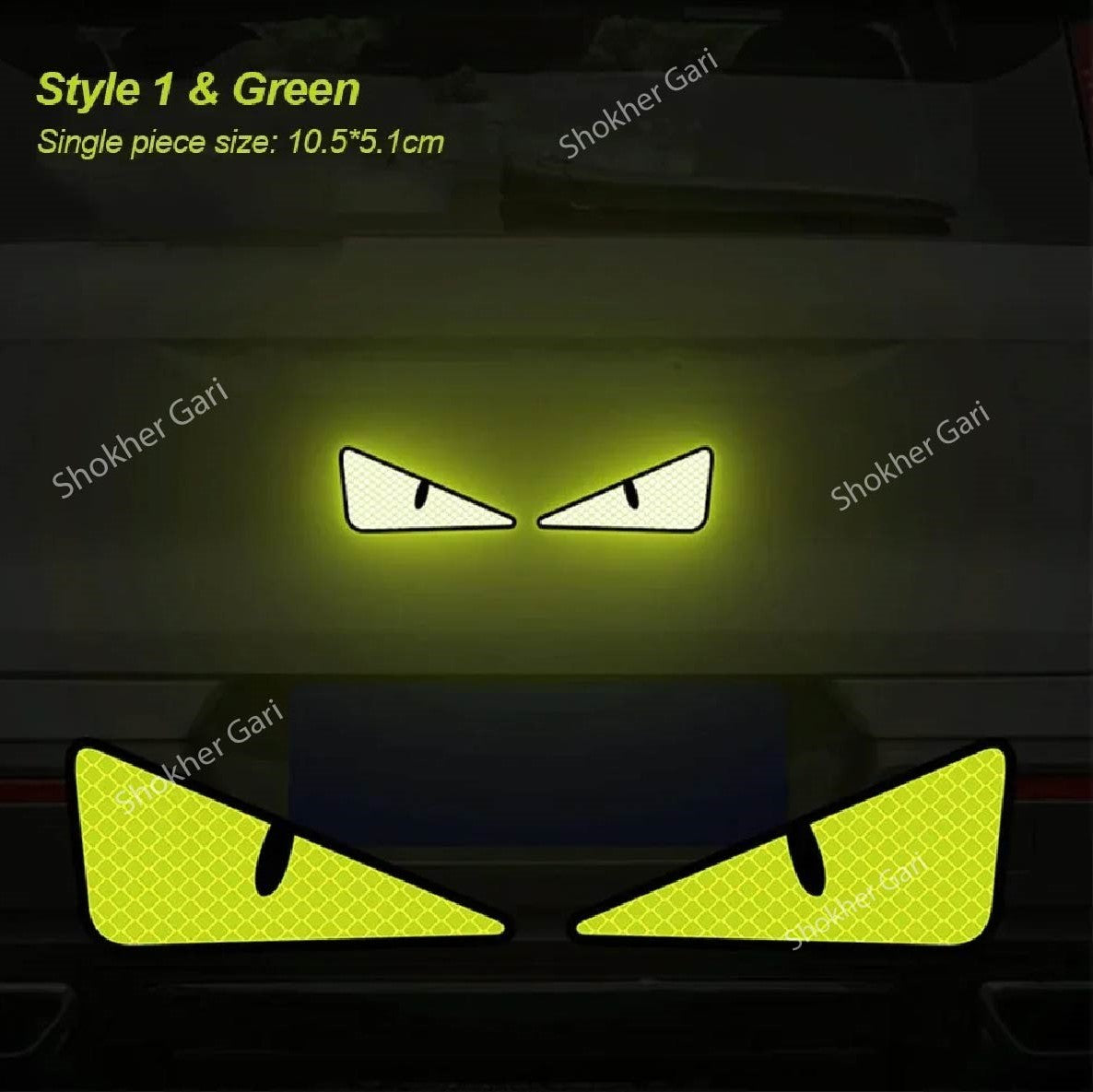 2Pcs Triangle Cat Eyes Pattern Night Reflective Sticker  image 3