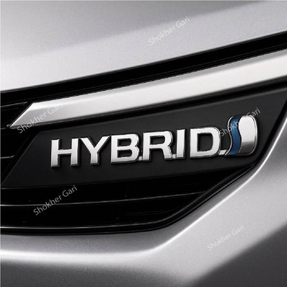 Chrome hybrid symbol - Hybrid vehicle logo - 3 Colors Aesthetic Chrome emblem badge image 2