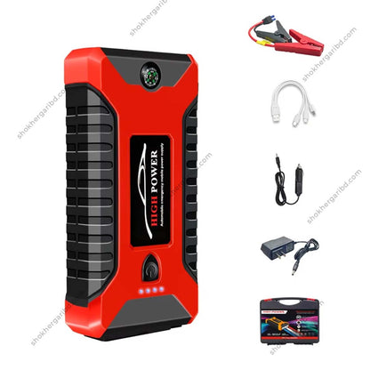Car Red Jumper Starter with Air Pum &amp; Power Bank 99880 mAh image 5