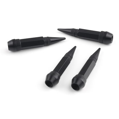 Car Nozzle Tire Valve Cap  Aluminum Alloy 4pcs set - Black image