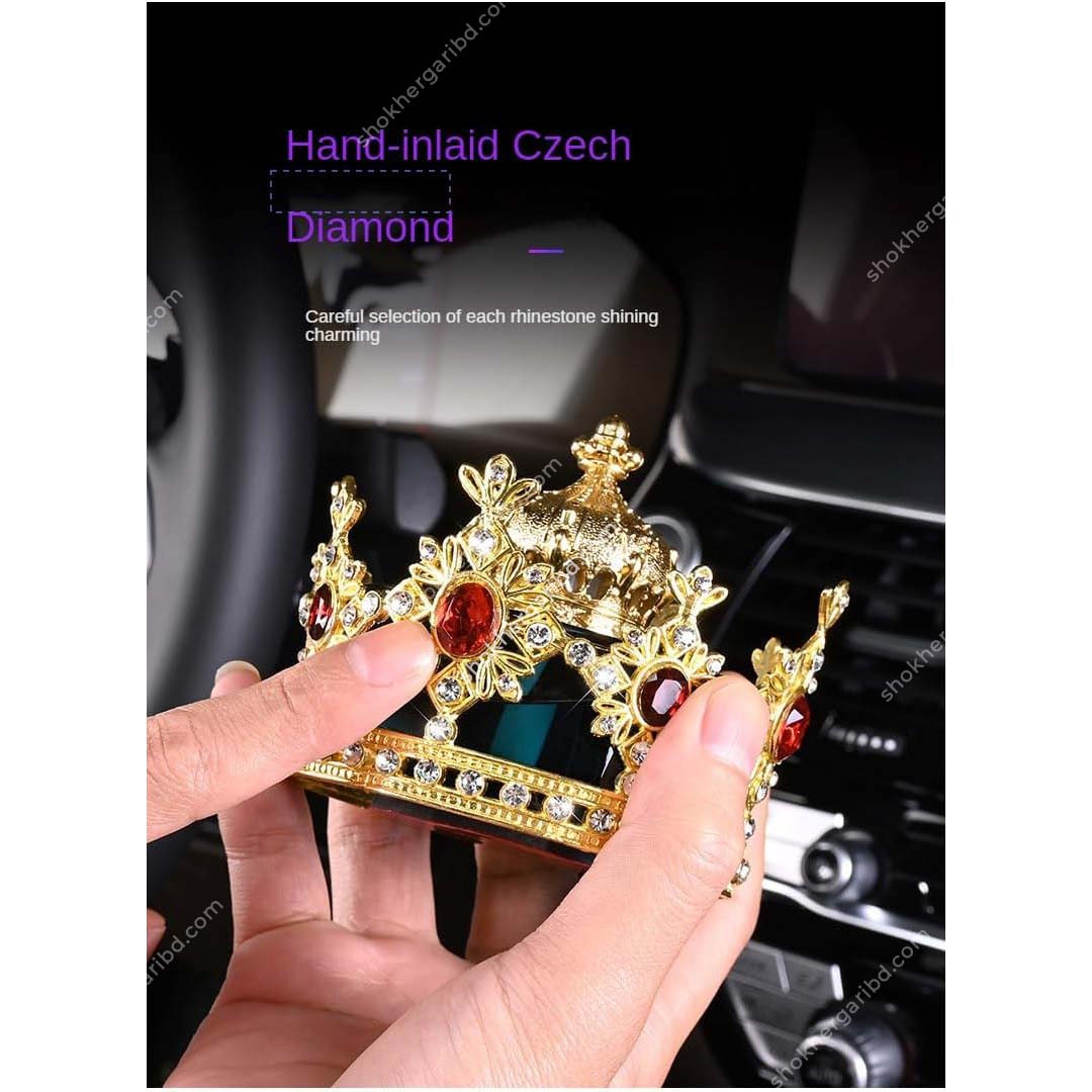 Golden Stone Crown-Shaped Car Air Freshener Elegant Design image 3