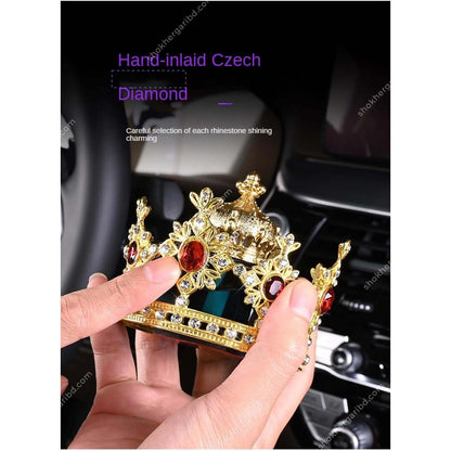 Golden Stone Crown-Shaped Car Air Freshener Elegant Design image 3