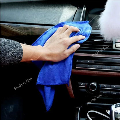 Car Cleaning Dry Microfiber Towel (Blue) 15*25cm image 1