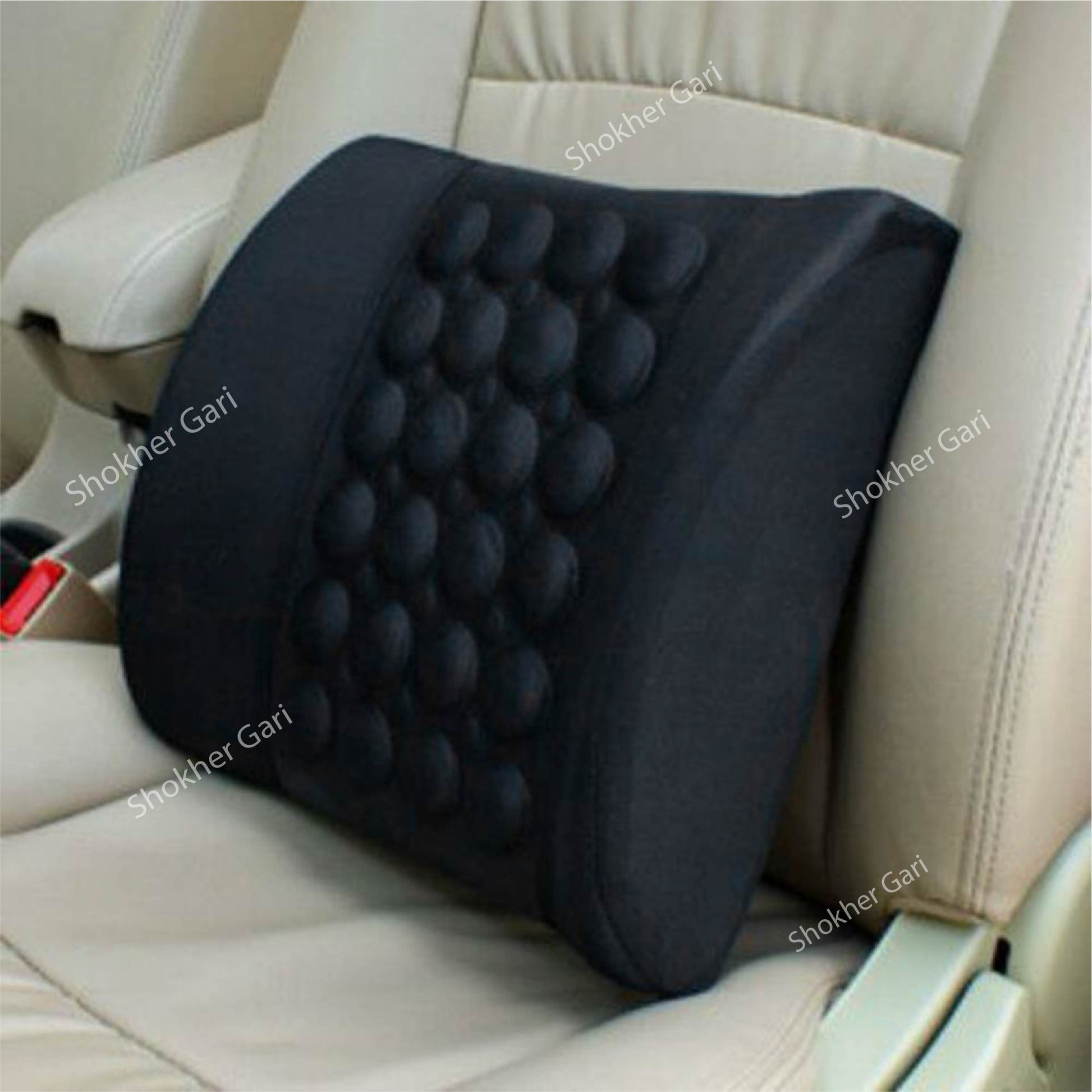 Car Seat Massage Cushion-Back Pain Relief Seat Massager-No1 - Black image