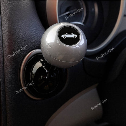 Car Logo Car Engine Start Stop Button Joystick  Pushbutton Cover - Silver image