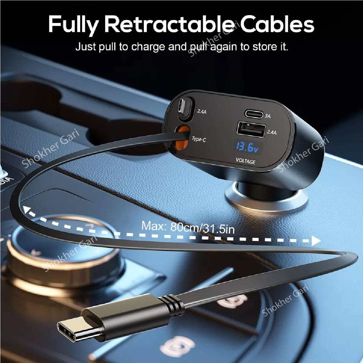 Smart 120w 4 In 1 Design Car Mobile Charger image 0