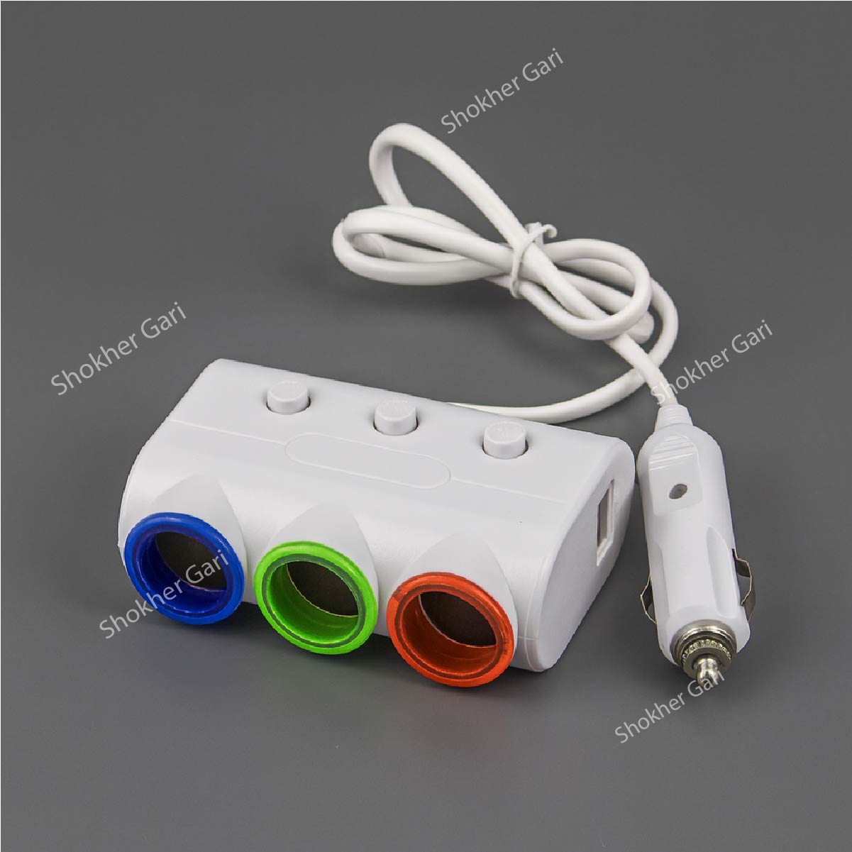Car Ports Socket Dual USB Power Charger Adapter Output 3A - White image