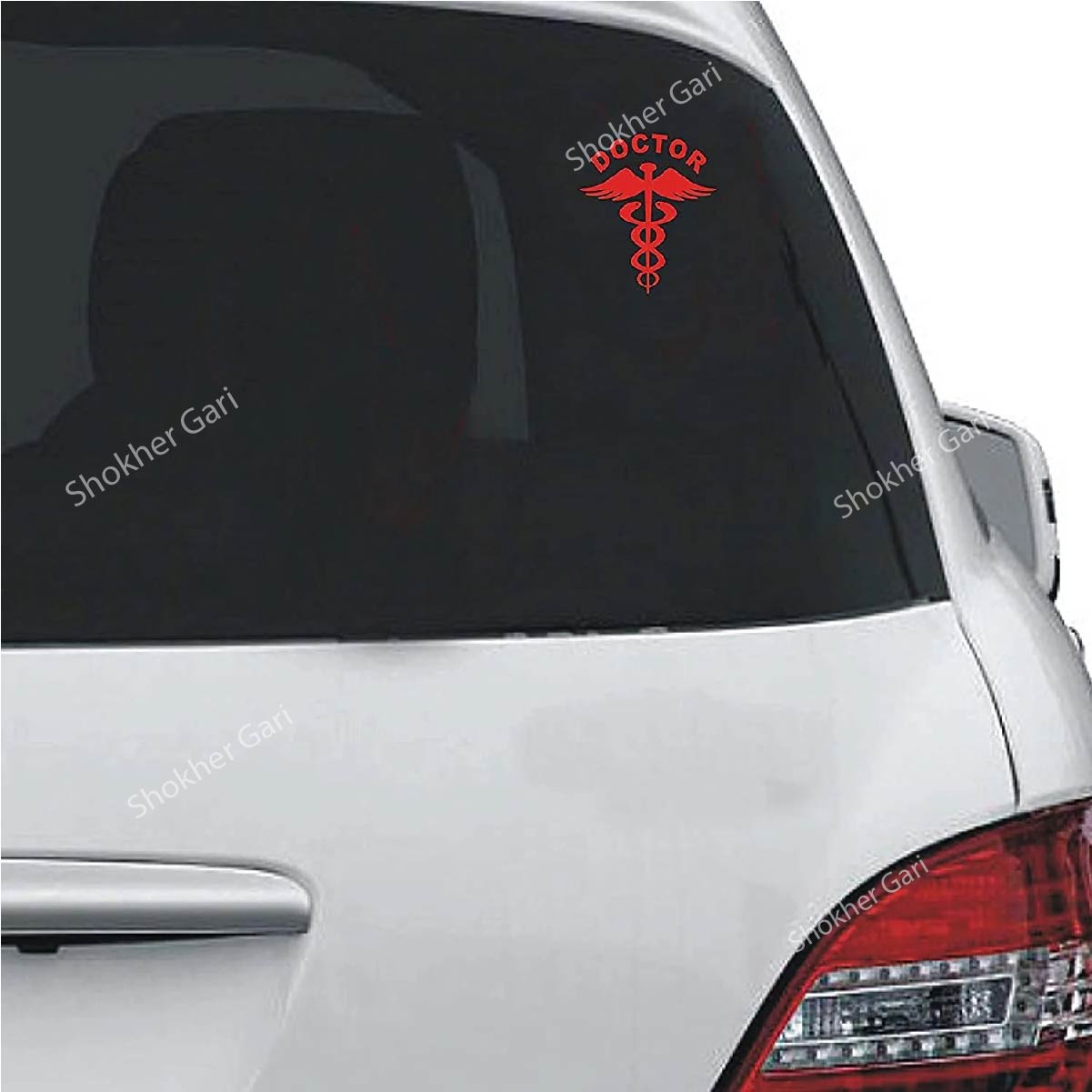 Car 2 Pcs Doctor Logo Stickers for Car (Red) - Outside image