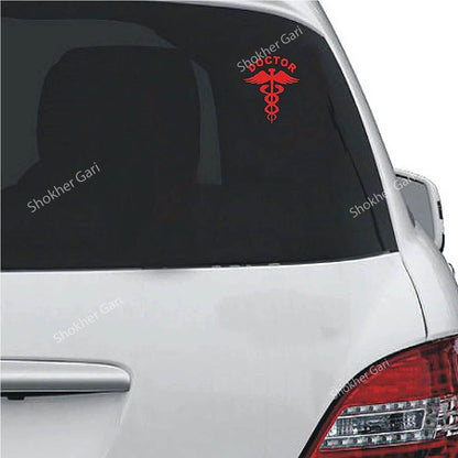Car 2 Pcs Doctor Logo Stickers for Car (Red) - Outside image