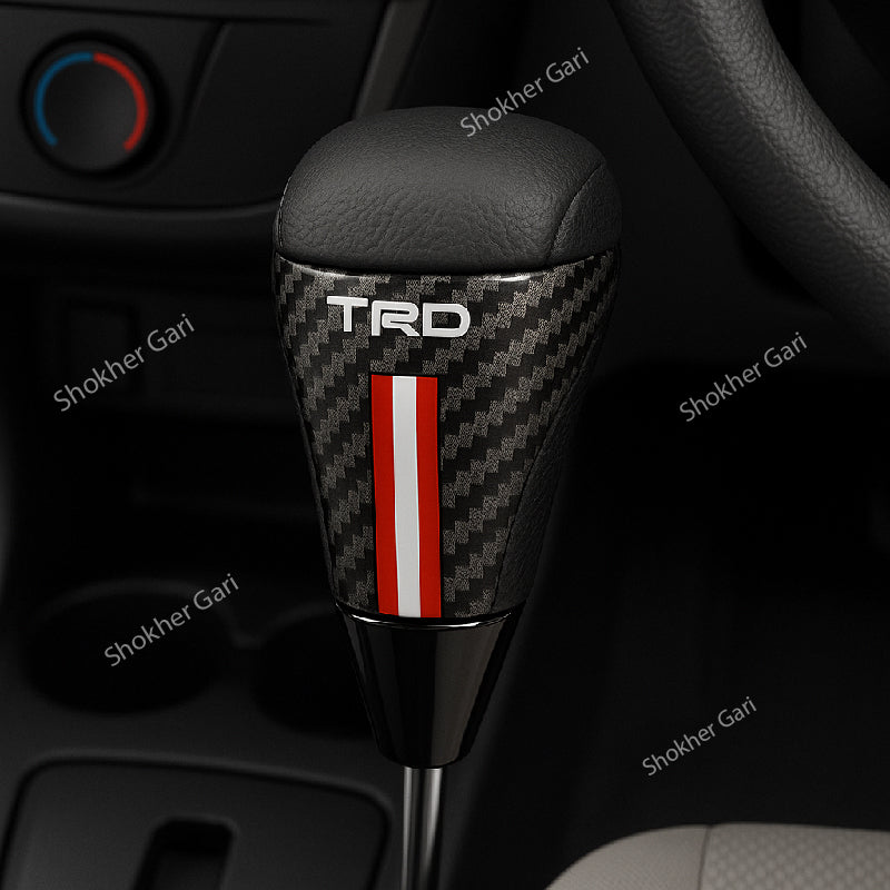 M/Y Universal Wooden Black Gear Shift Knob - TRD White Red image
