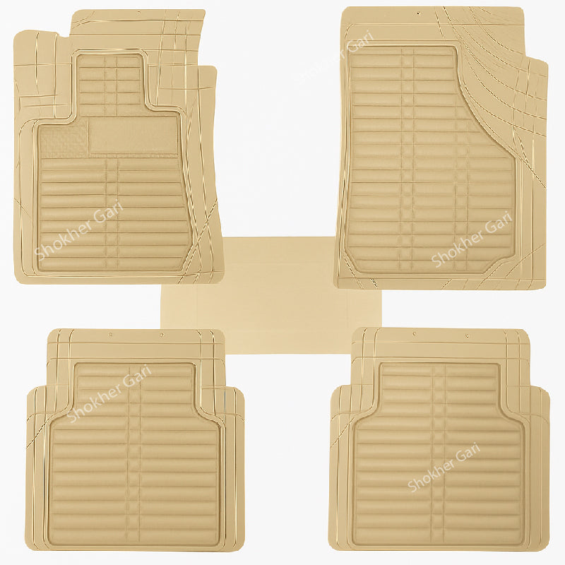 4D Luxury PVC Soft Floor mat 5pcs set - Beige image