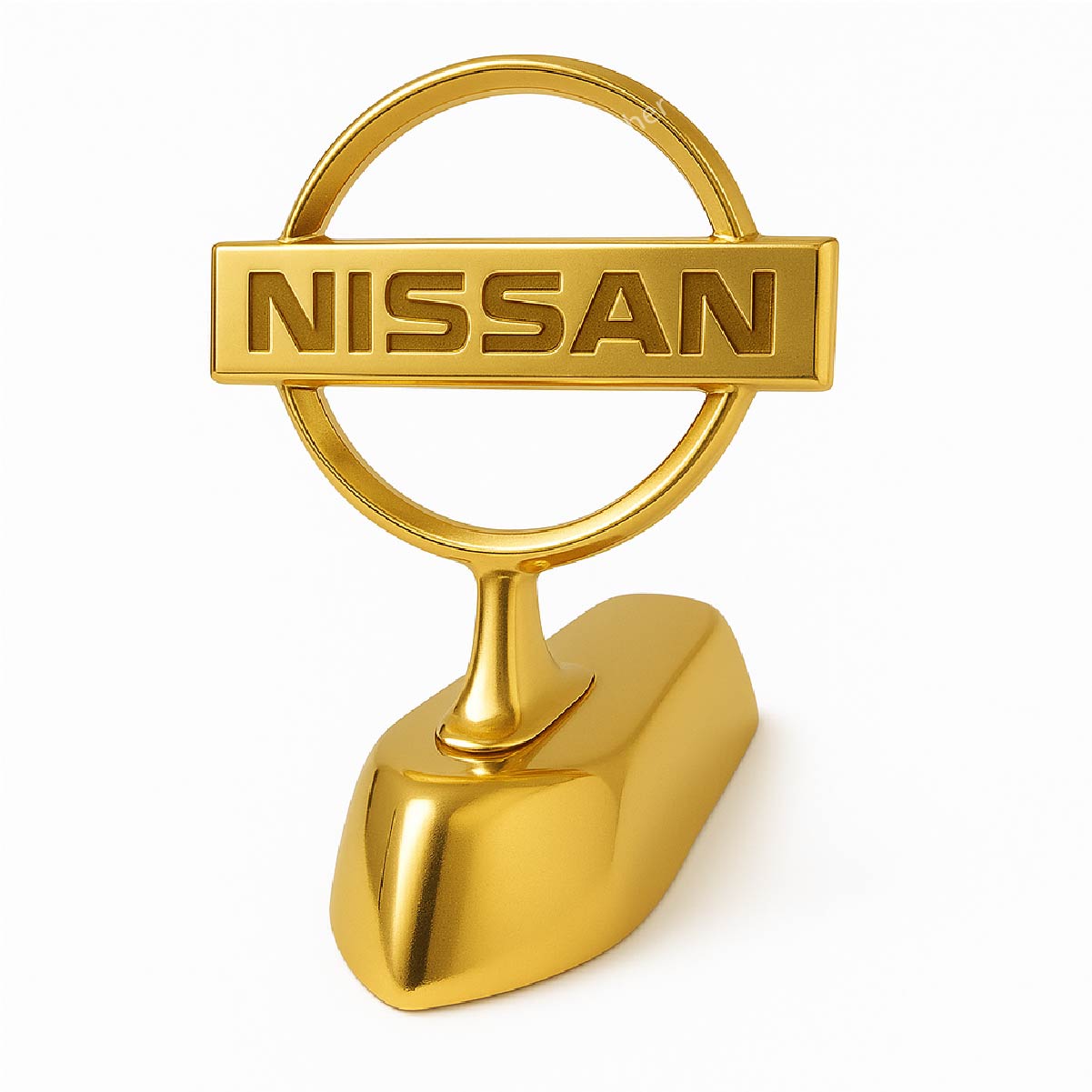 Car Golden Metal Front Hood Bonnet Logo - Nissan image