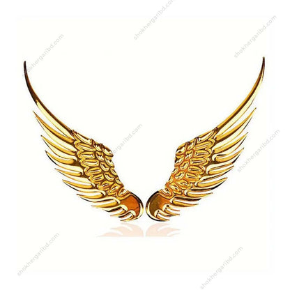 Car 3D Metal Angel Wing Stickers 2pcs image 1