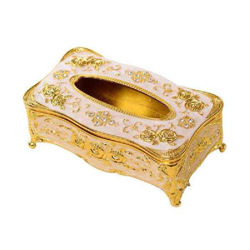 Luxurious Tissue Holder For Car - Golden image