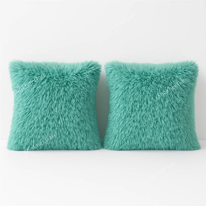 2Pcs set Fur Soft Cushion Cover pillow 43x43cm image 1