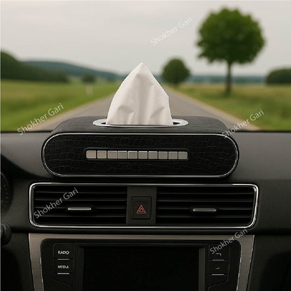 Crocodile Car Tissue Box with Number Plate - Black image